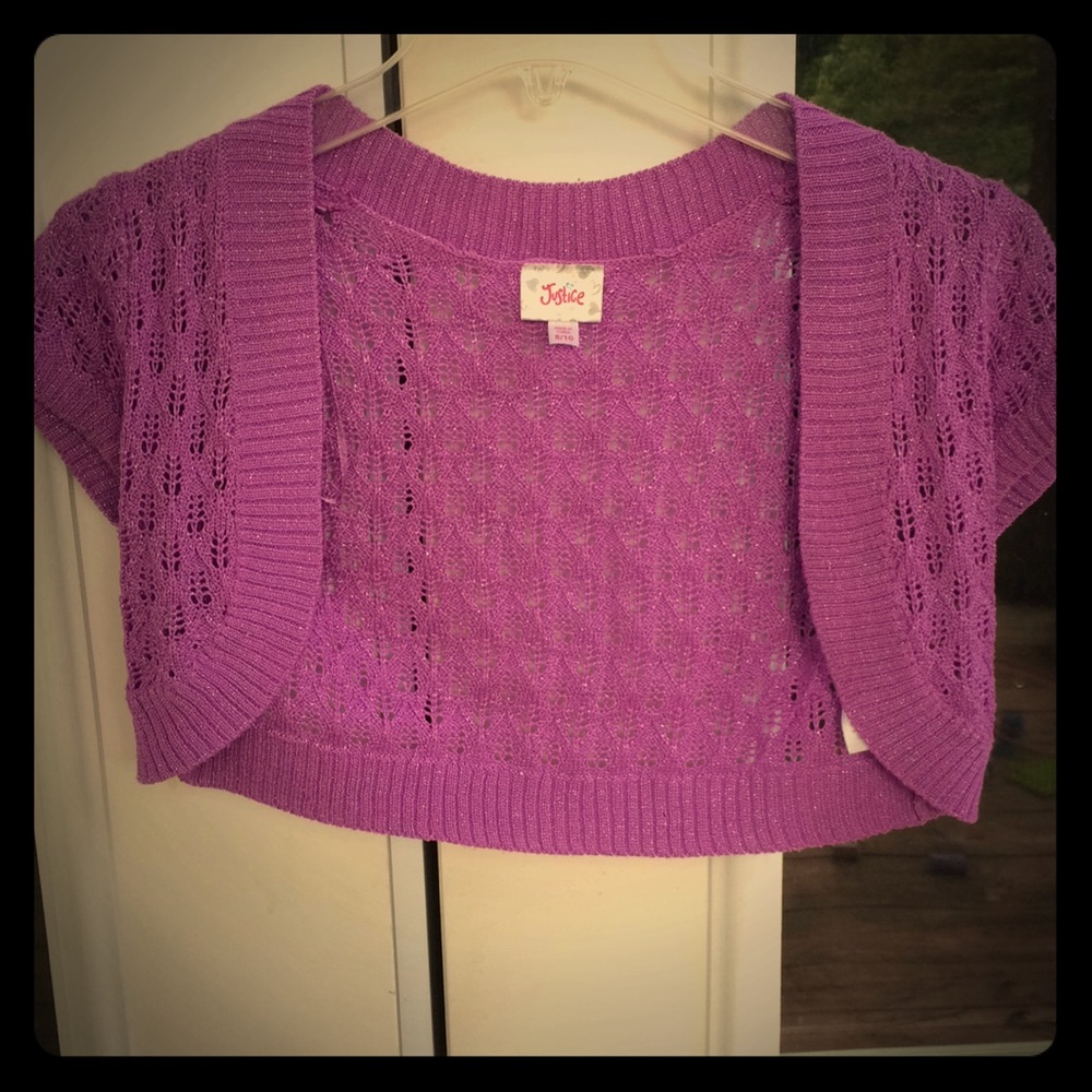 Purple justice size 8/10 crop top sweater